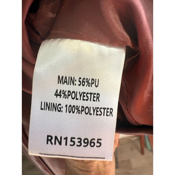 NWT Area Stars Brown Faux‎ Leather Double-Breasted Cropped Blazer Jacket - Picture 8 of 12